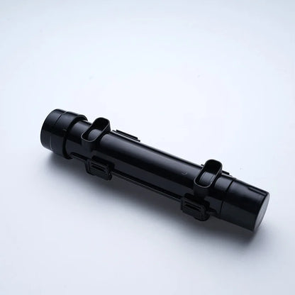 Black sushi-rolling tube device shown diagonally on a white background