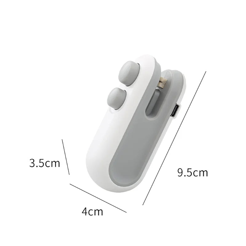 Dimension diagram of the sealer showing 3.5cm height, 4cm width, and 9.5cm length