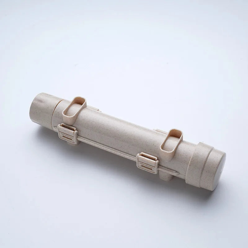 Beige sushi-rolling tube device shown diagonally on a white background