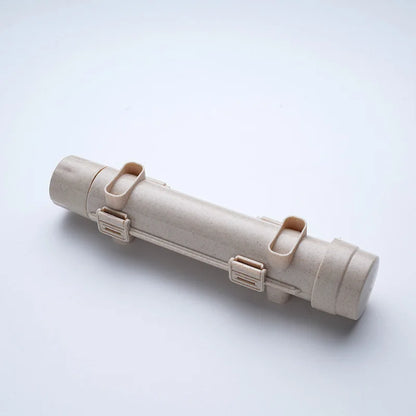 Beige sushi-rolling tube device shown diagonally on a white background