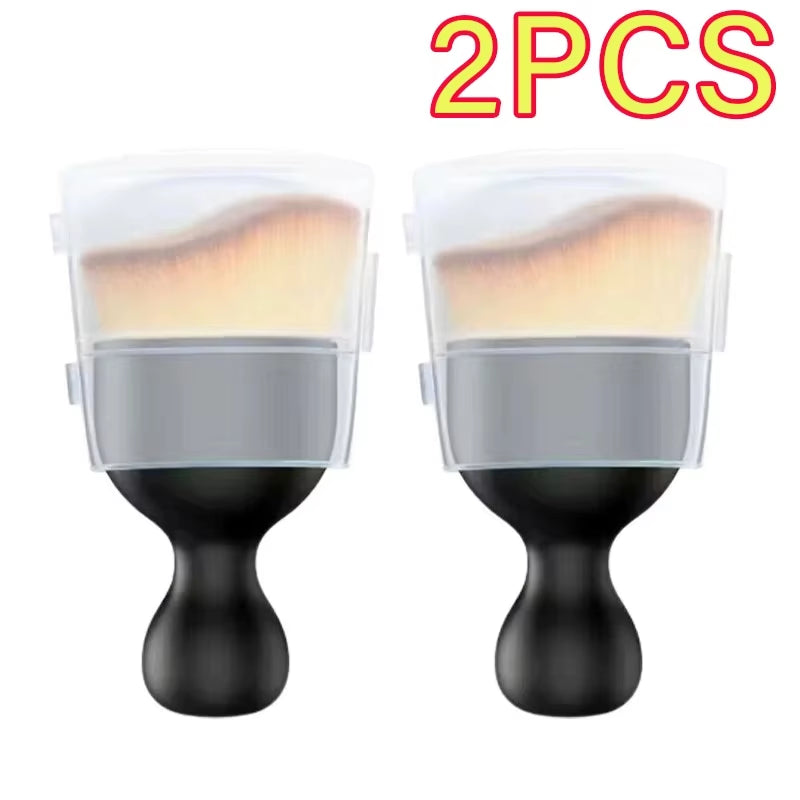 Two brushes each with clear plastic dust covers over the bristles, labeled 2PCS
