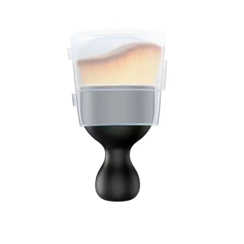 Single brush shown with a clear plastic dust cover fitted over the bristles