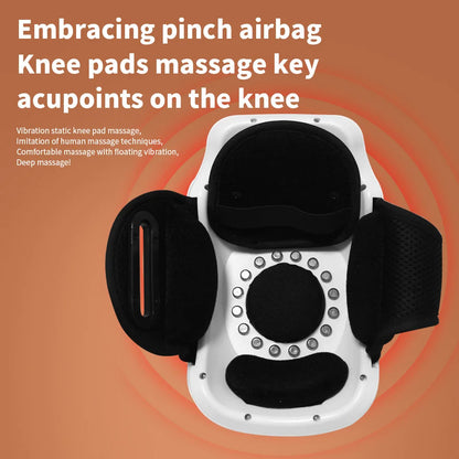 Interior view of the knee massager showing the airbag and acupoint massage nodes